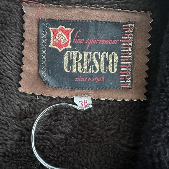 Vintage 70s Jacket Mens 38 Suede Leather Sherpa Lined Shawl Marlboro Coat - Picture 5 of 16